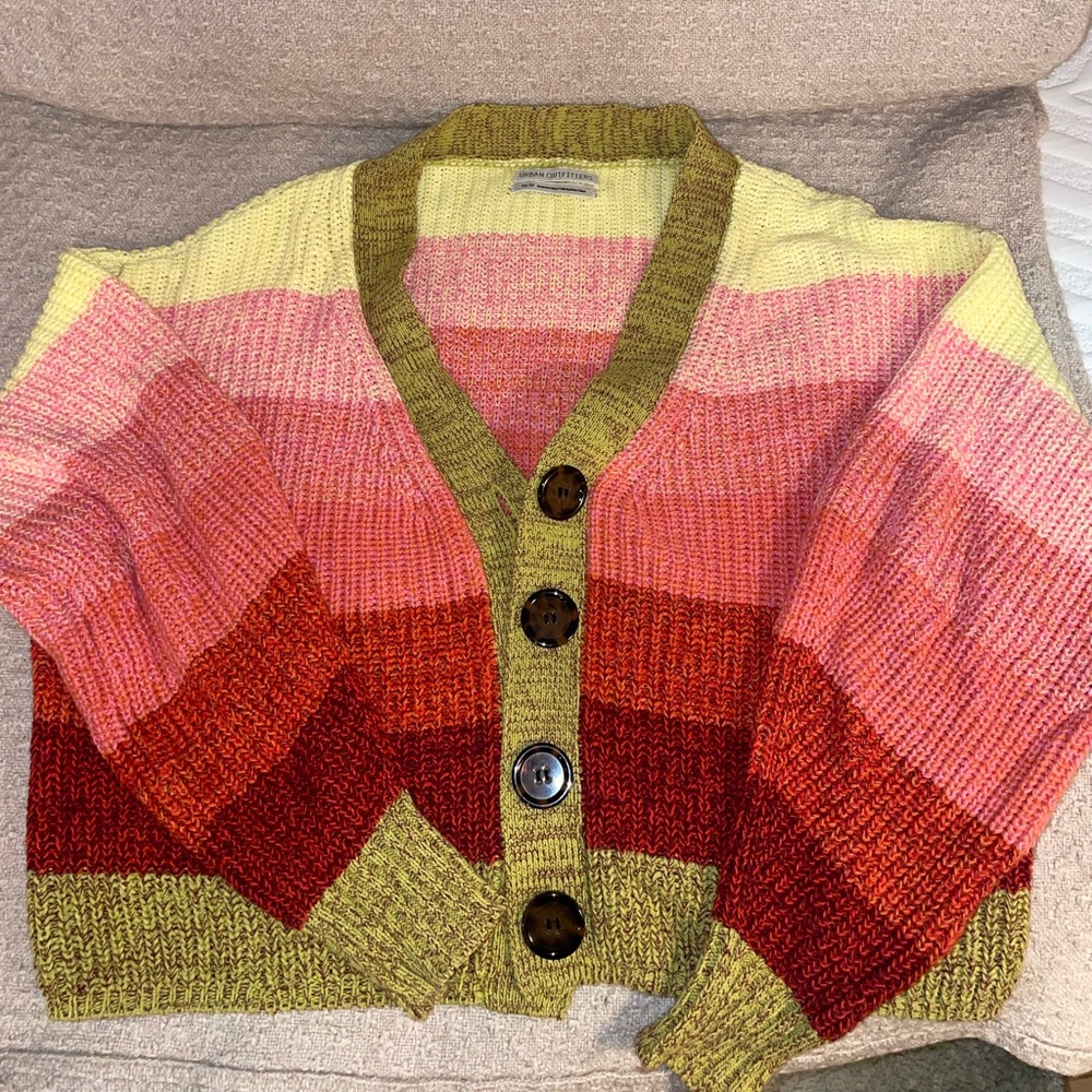 Urban Outfitters Colorful Gradient Cardigan